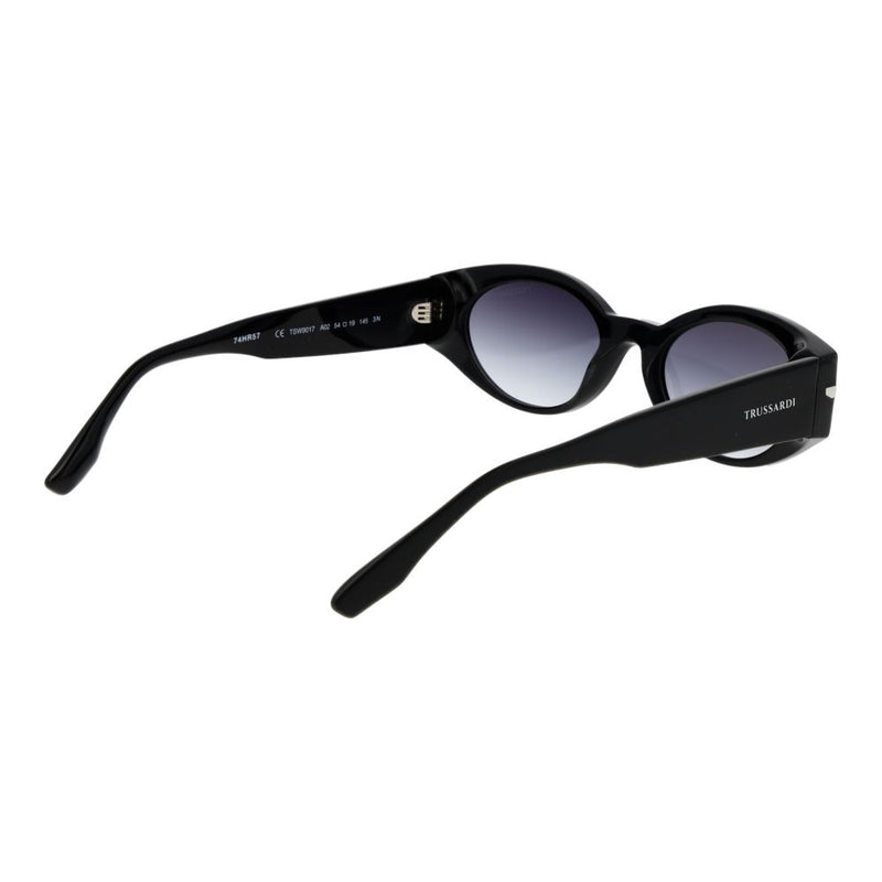 Trussardi Black Acetate Oval Sunglasses for Women
