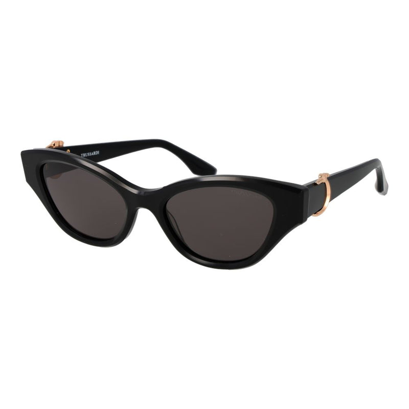 Trussardi Black Acetate Cat Eye Sunglasses for Women