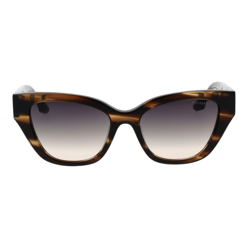 Trussardi Brown Acetate Cat Eye Sunglasses for Women