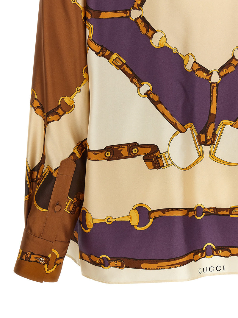 Chemisier en soie multicolore Gucci