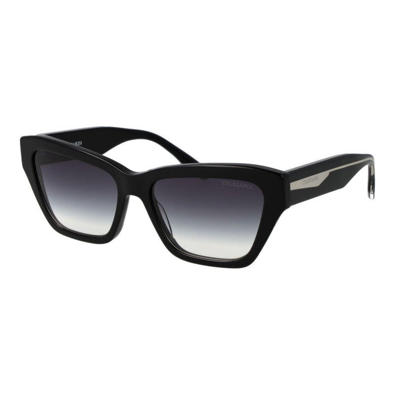 Trussardi Black Acetate Cat Eye Sunglasses for Women
