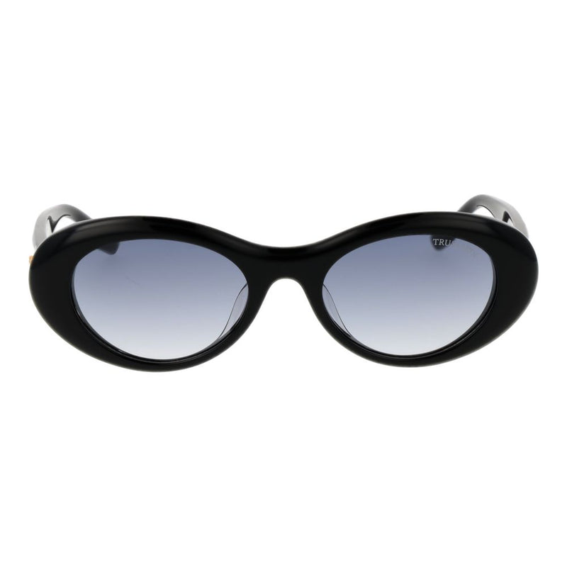 Trussardi Black Acetate Oval Sunglasses for Women