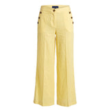 Pantalon femme en lin jaune Trussardi Jeans