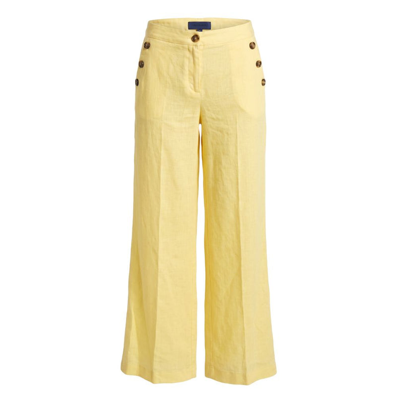 Pantalon femme en lin jaune Trussardi Jeans