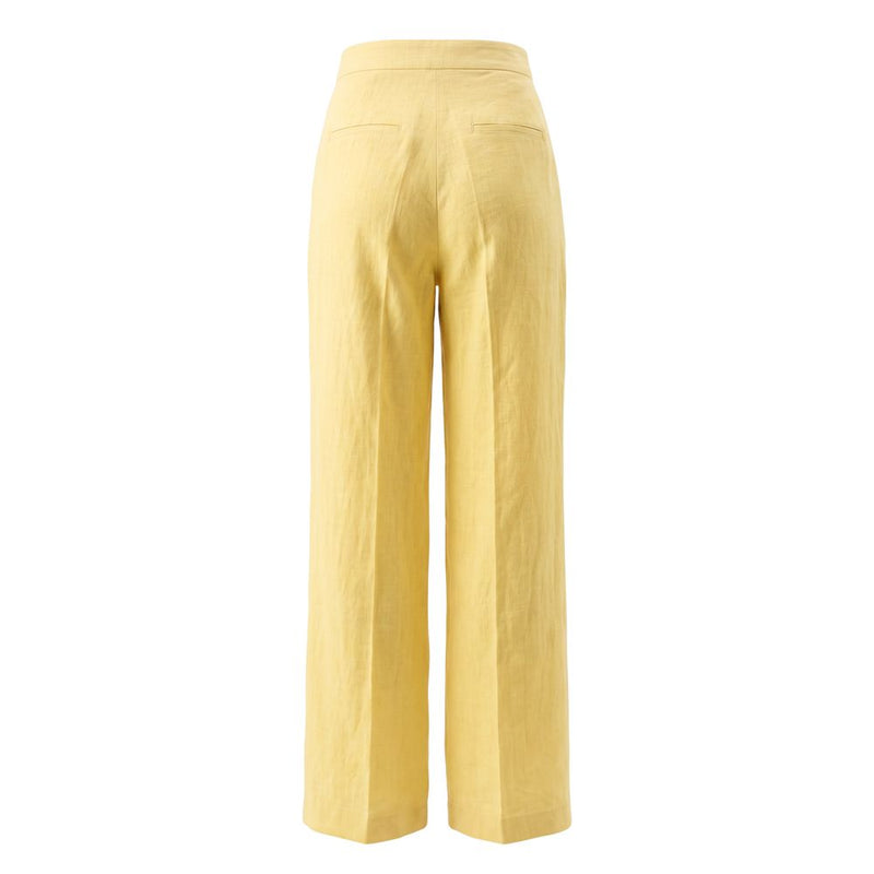Pantalon femme en lin jaune Trussardi Jeans