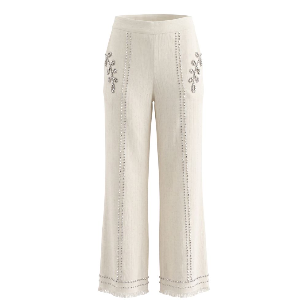Pantalon blanc en coton pour femme Trussardi Jeans