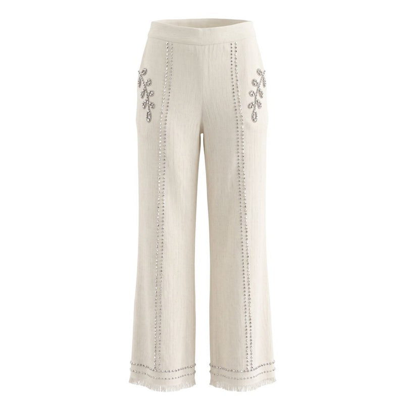 Pantalon blanc en coton pour femme Trussardi Jeans