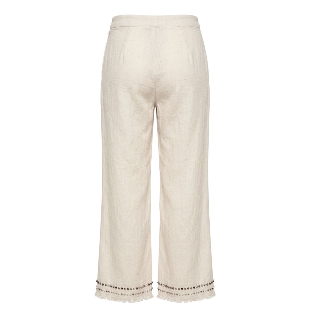 Pantalon blanc en coton pour femme Trussardi Jeans