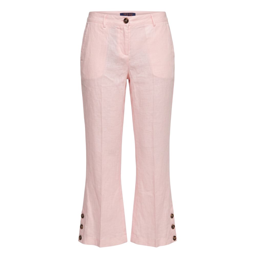 Pantalon Femme Rose en Lin Trussardi Jeans
