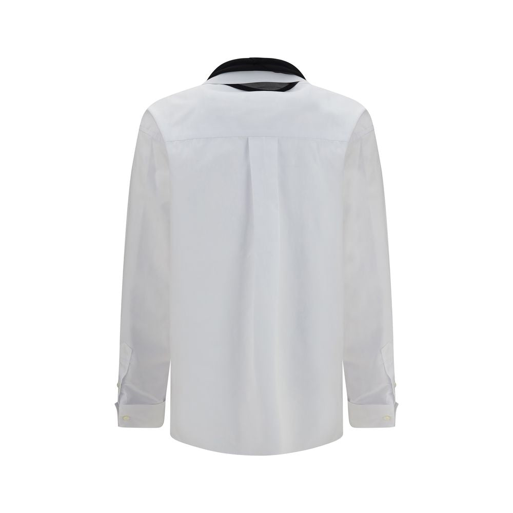 Chemise habillée en polyester blanc Sacai