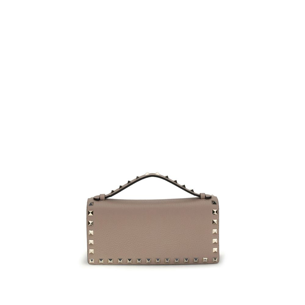 Valentino Garavani Portefeuille Bos Taurus en Cuir de Veau Beige