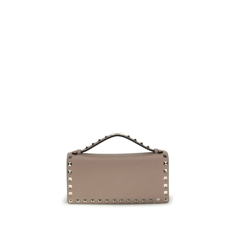 Valentino Garavani Portefeuille Bos Taurus en Cuir de Veau Beige