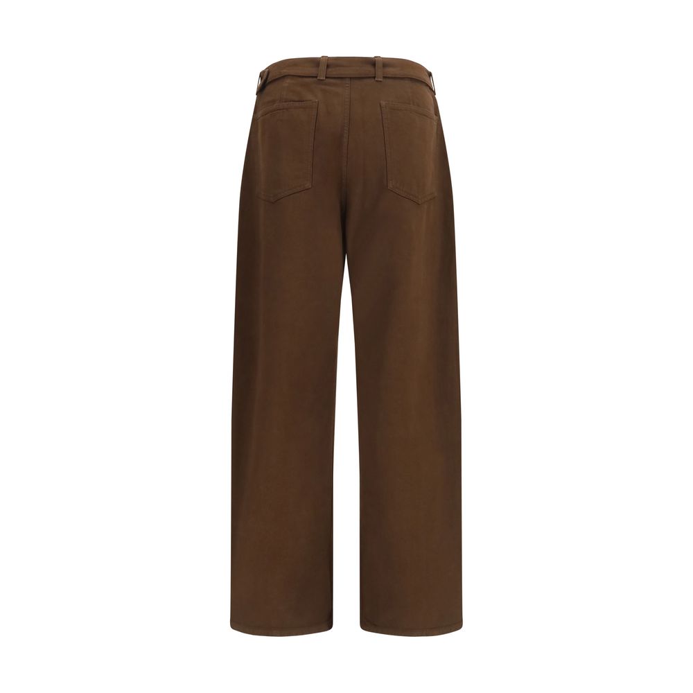 Pantalon décontracté Lemaire en coton marron