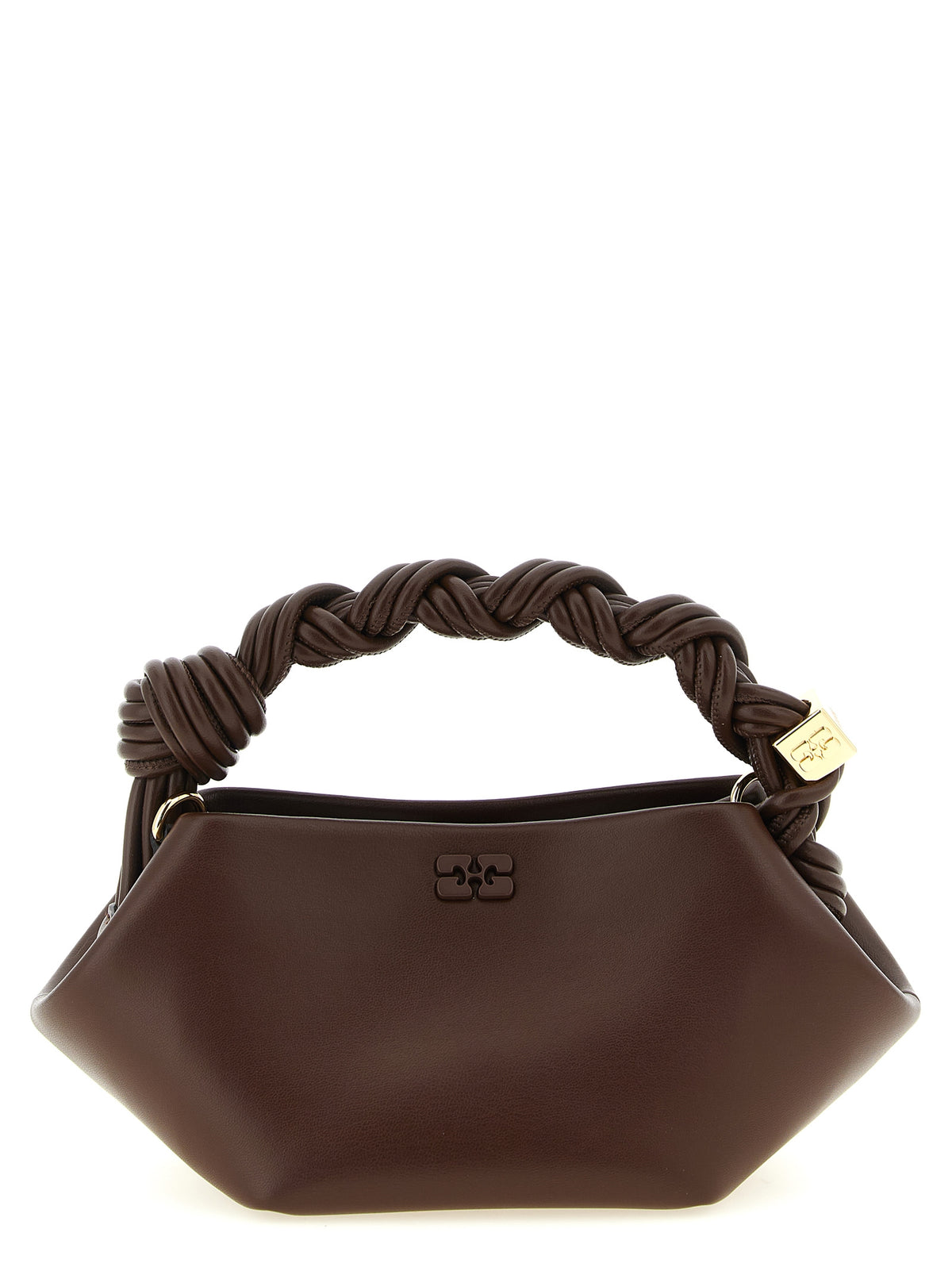 Sac à main en cuir marron Ganni