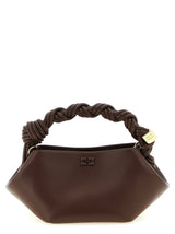 Sac à main en cuir marron Ganni