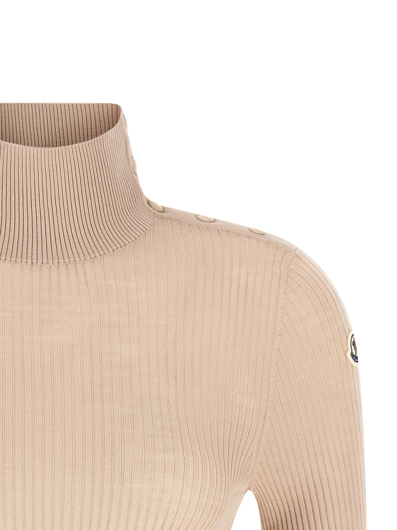 Gilet Moncler en Laine Vierge Beige