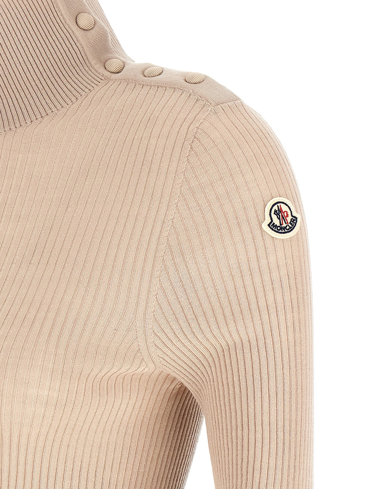 Gilet Moncler en Laine Vierge Beige