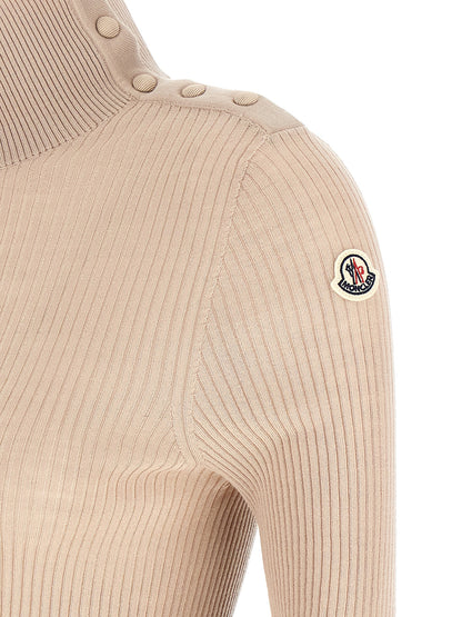 Moncler Beige Virgin Wool Cardigan