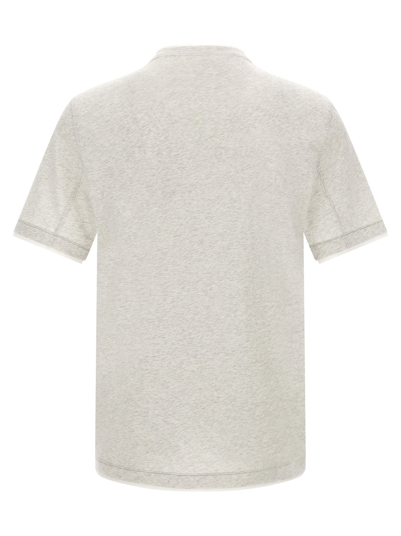 T-shirt en coton gris Brunello Cucinelli