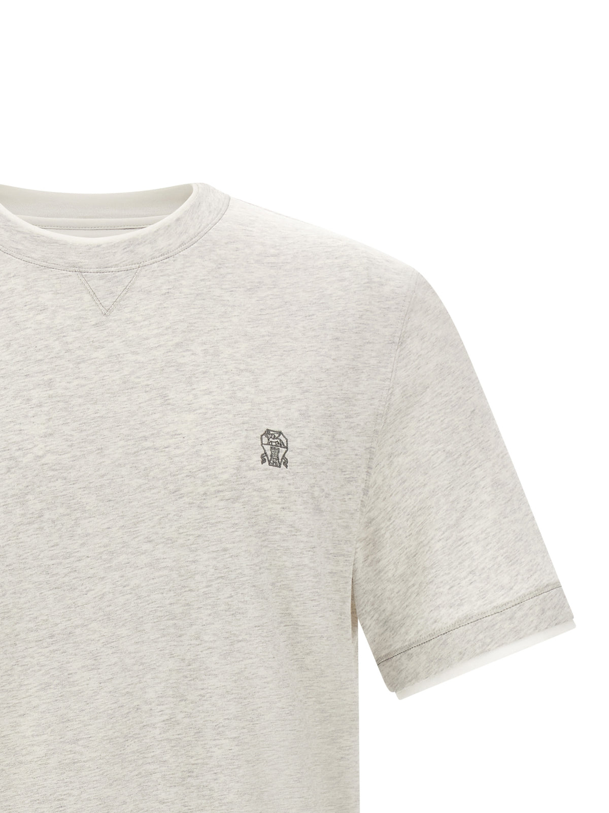 Brunello Cucinelli Gray Cotton T-Shirt