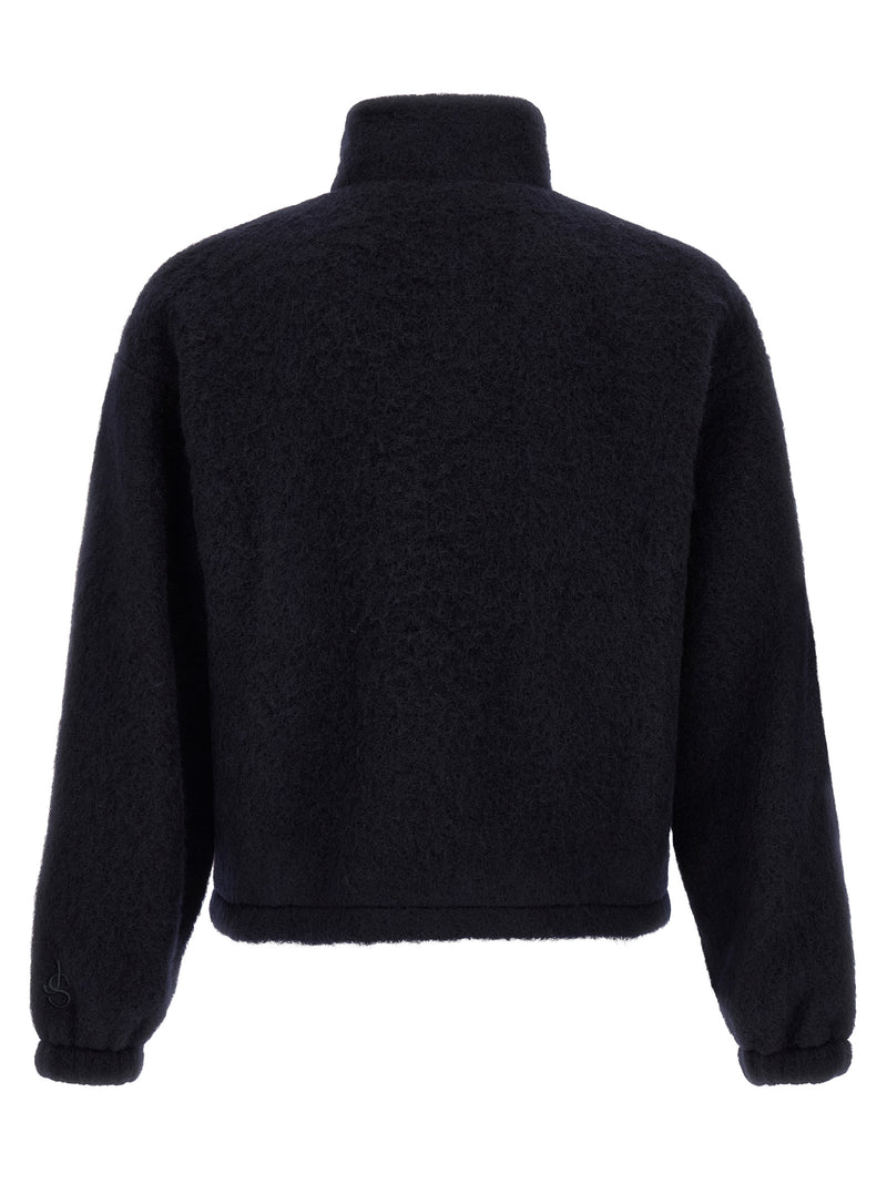 Sweat-shirt en laine bleu Jil Sander