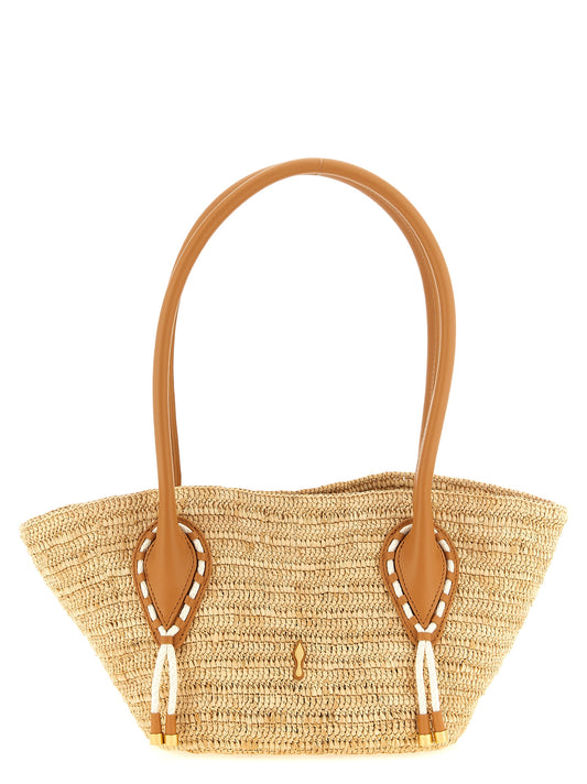 Sac cabas en raphia beige Christian Louboutin