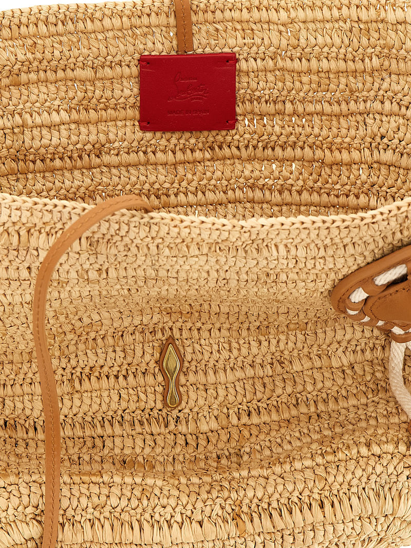 Christian Louboutin Beige Raffia Tote Bag