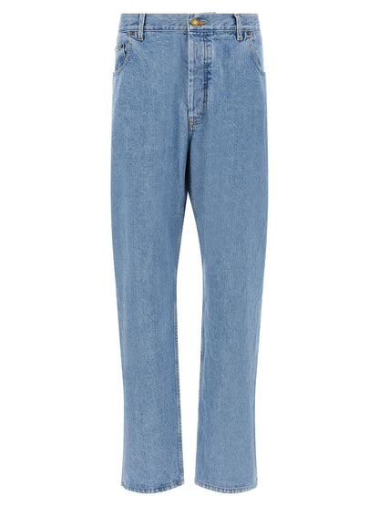 Thom Browne Blue Cotton Straight-Leg Jeans