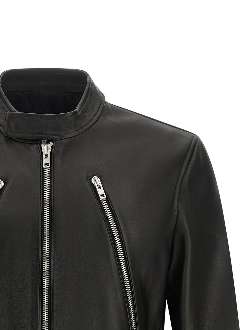 Maison Margiela Black Lamb Leather Leather Jacket