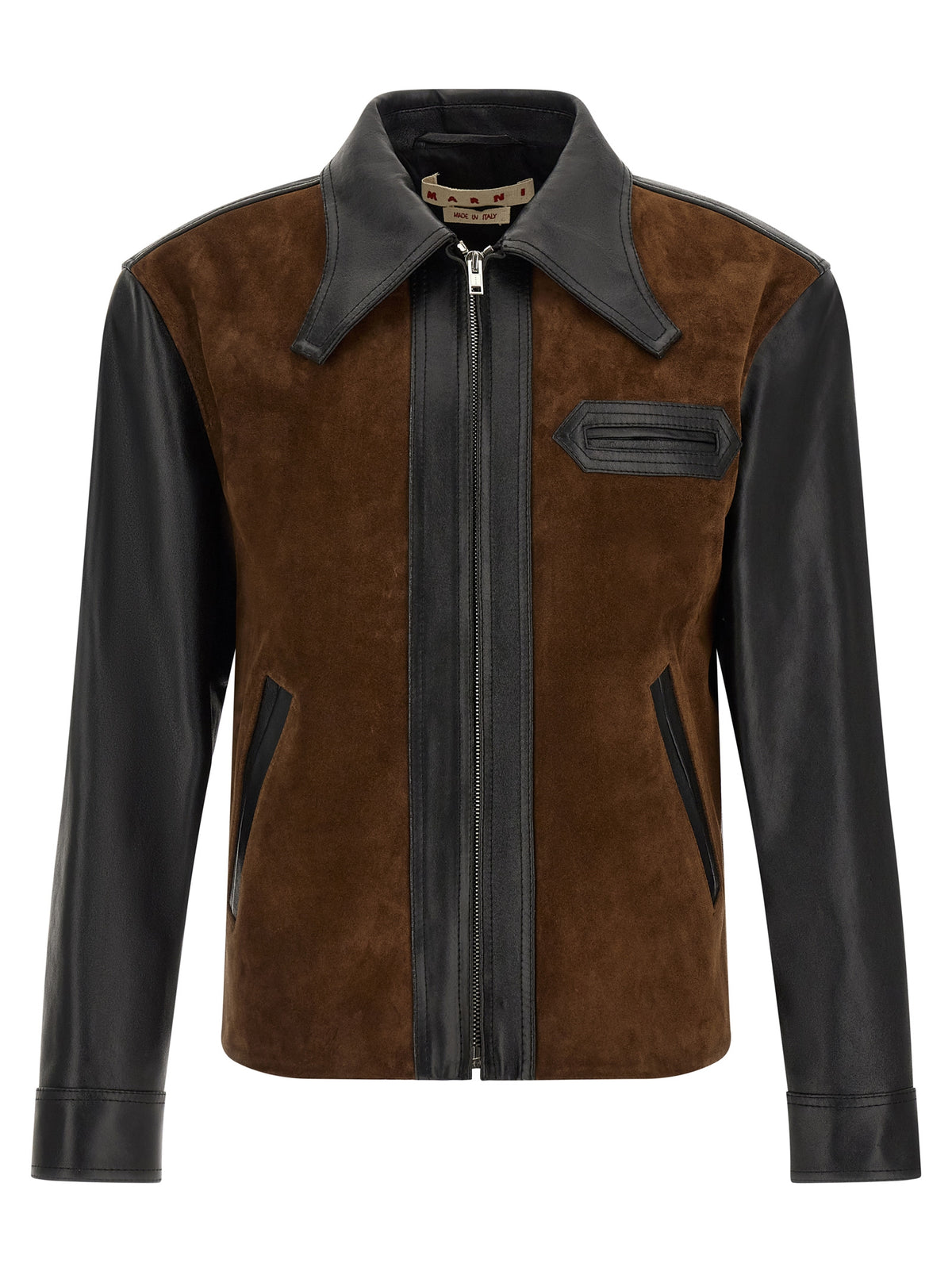 Marni Multicolor Calfskin Leather Jacket