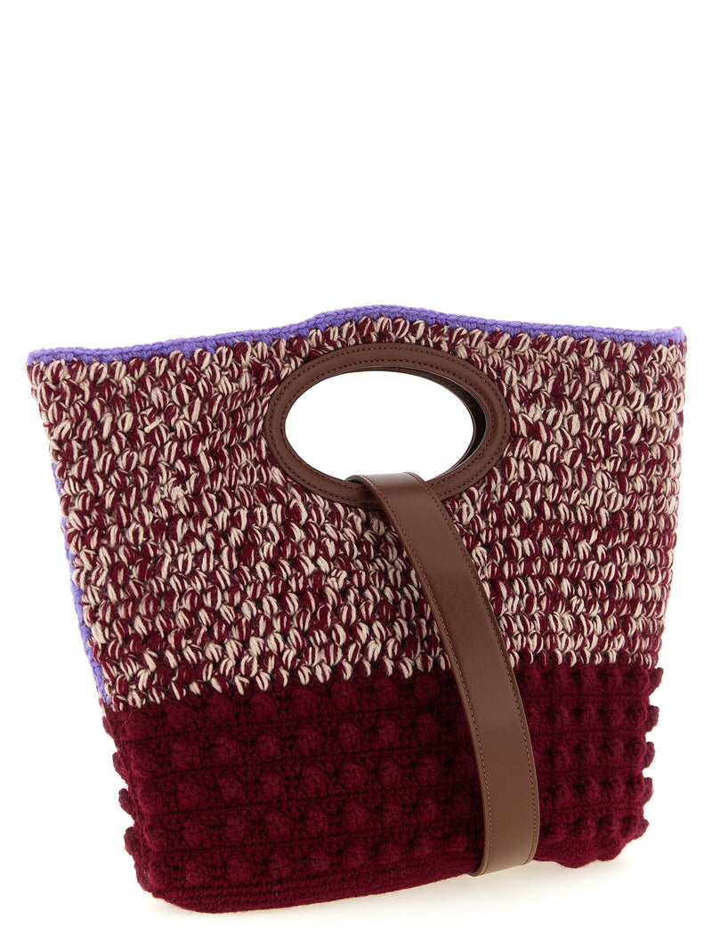 Sac à main en laine bordeaux Marni