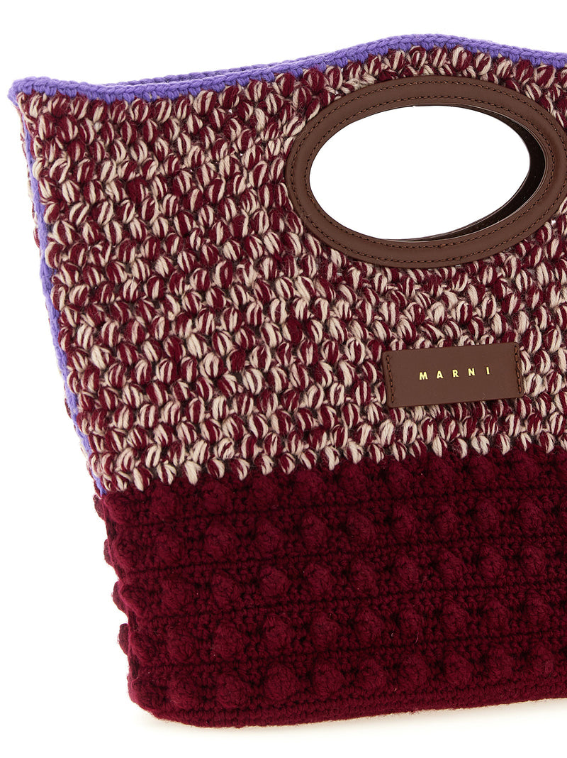 Sac à main en laine bordeaux Marni
