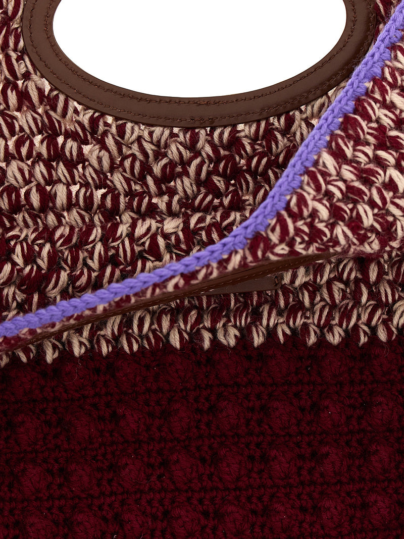 Sac à main en laine bordeaux Marni