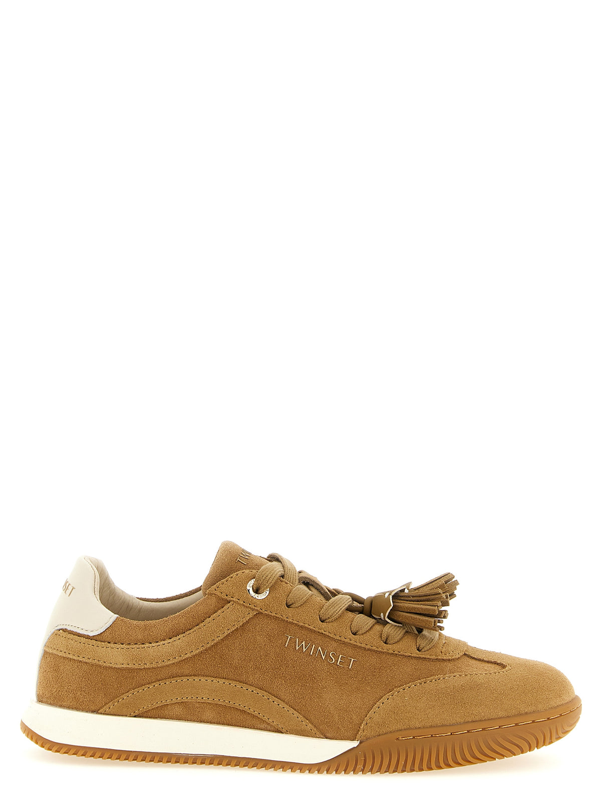 Baskets basses en cuir beige Twinset