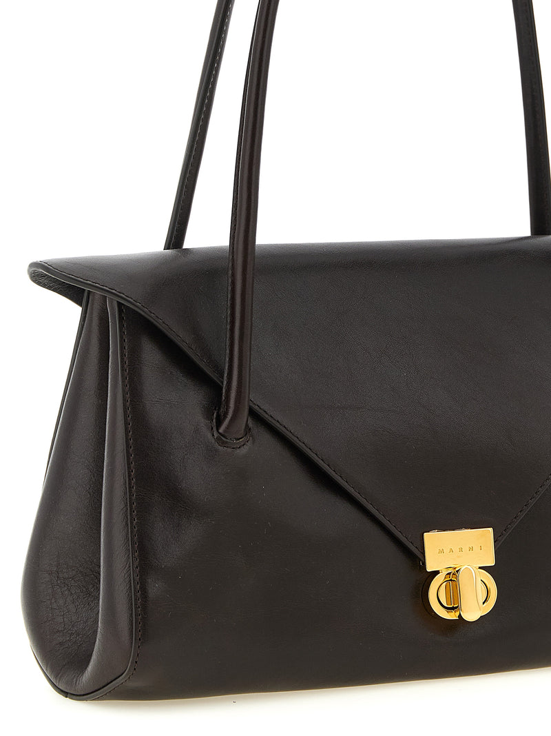 Sac porté épaule Marni en cuir de veau marron