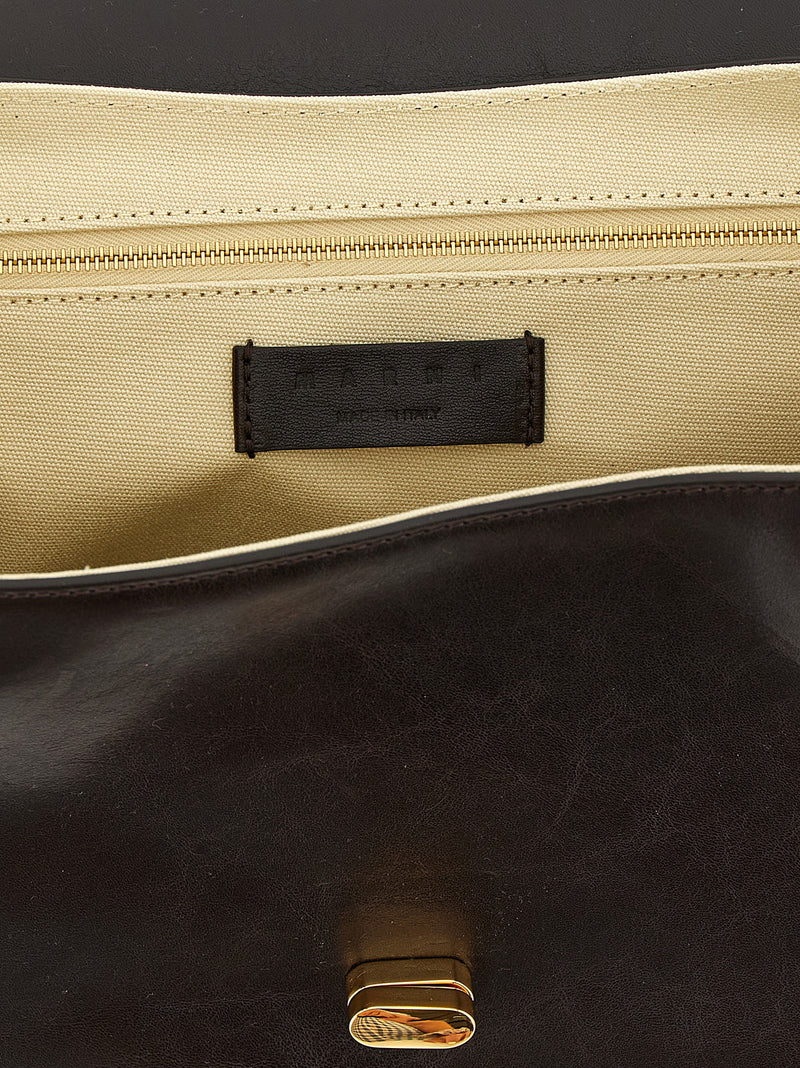 Sac porté épaule Marni en cuir de veau marron