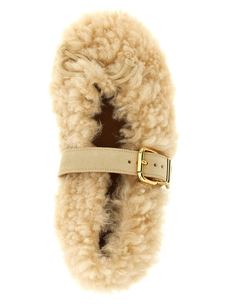 Ballerines en agneau beige Marni