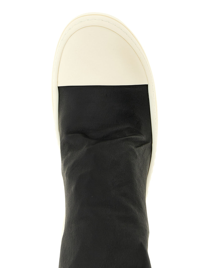 Bottes Rick Owens noires en cuir d'agneau et cuissardes