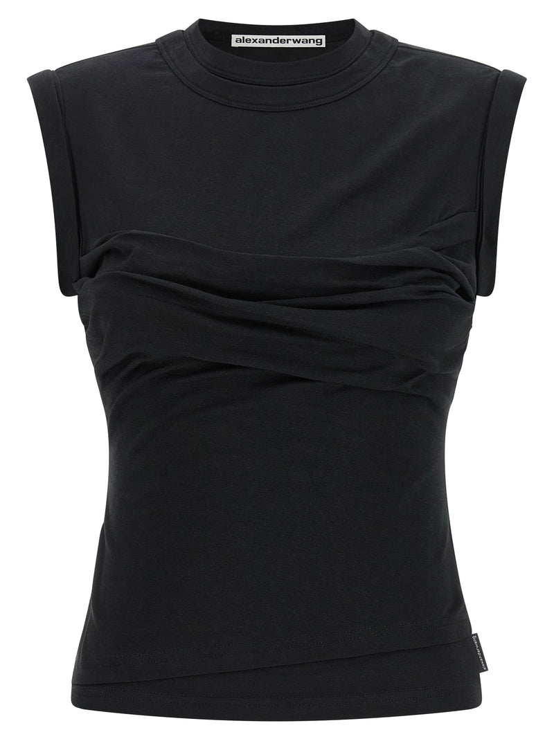 T-shirt sans manches en coton noir Alexander Wang