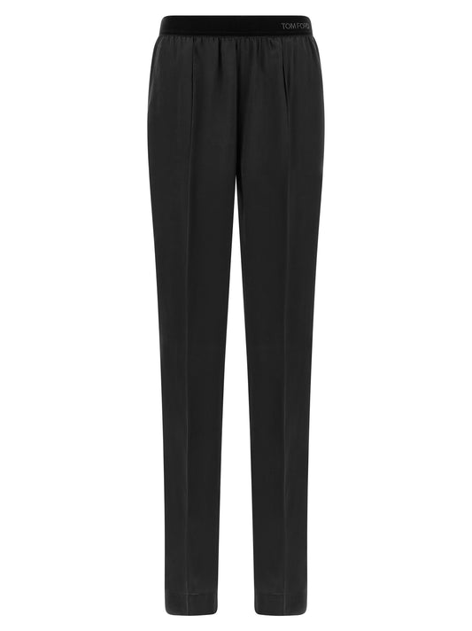 Bas de pyjama en soie noire Tom Ford