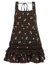 Robe Courte Ganni en Coton Biologique Marron
