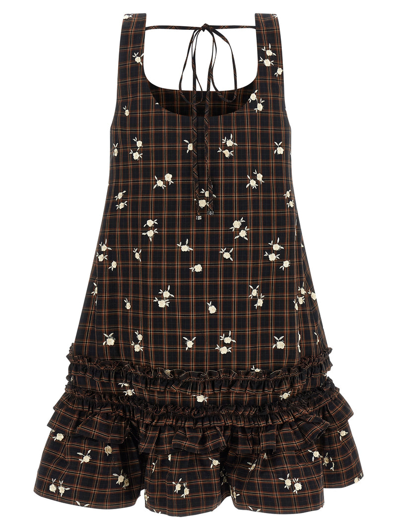 Robe Courte Ganni en Coton Biologique Marron
