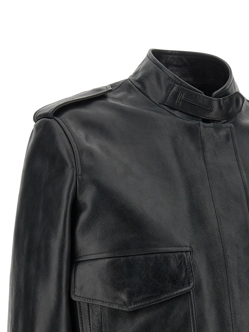 Tom Ford Black Lamb Leather Leather Jacket