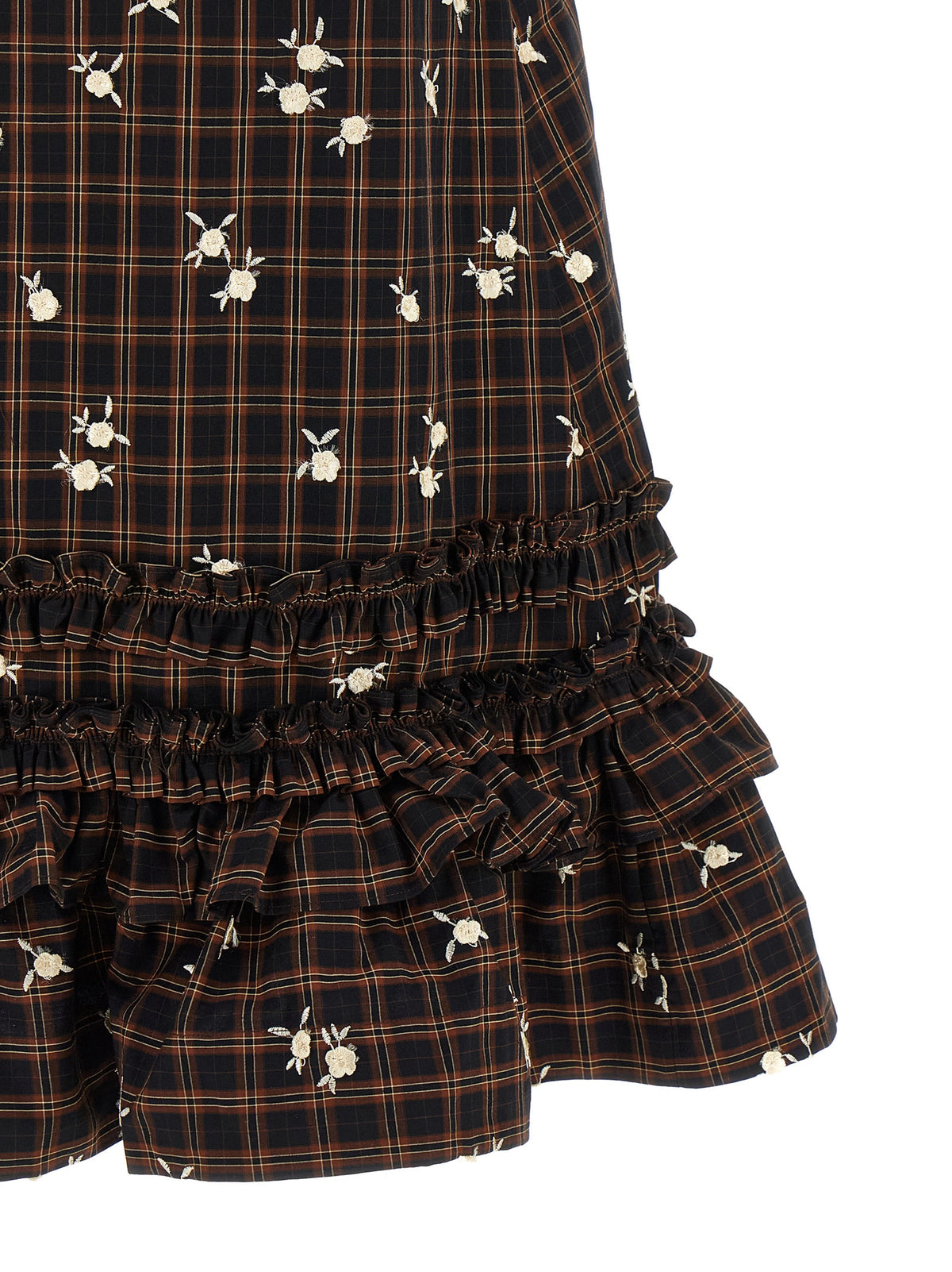 Robe Courte Ganni en Coton Biologique Marron