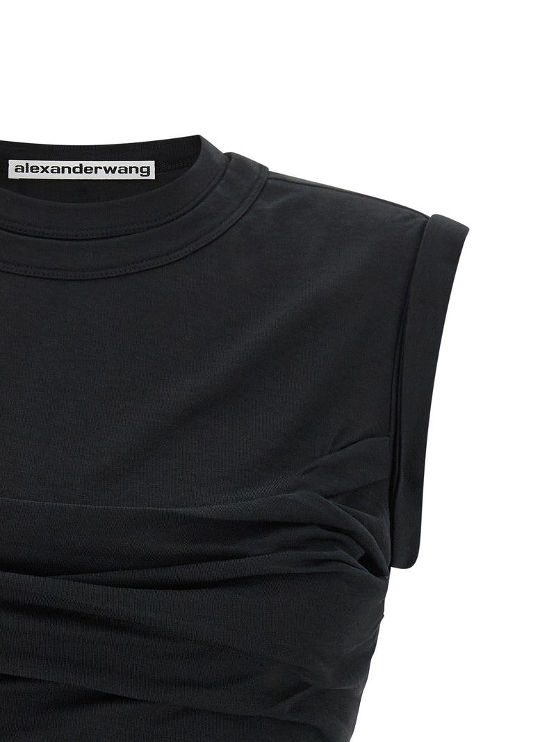 T-shirt sans manches en coton noir Alexander Wang
