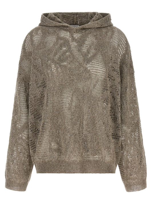 Brunello Cucinelli Cardigan en lin marron