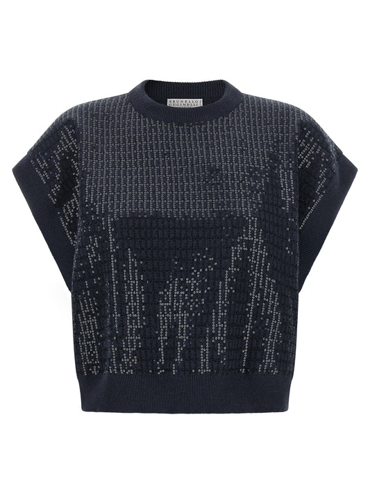 Cardigan en laine multicolore Brunello Cucinelli