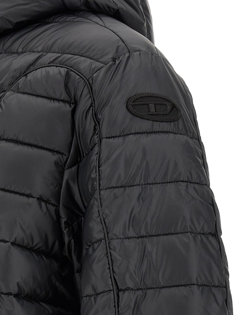 Diesel Black Polyester Full-Length Jacket