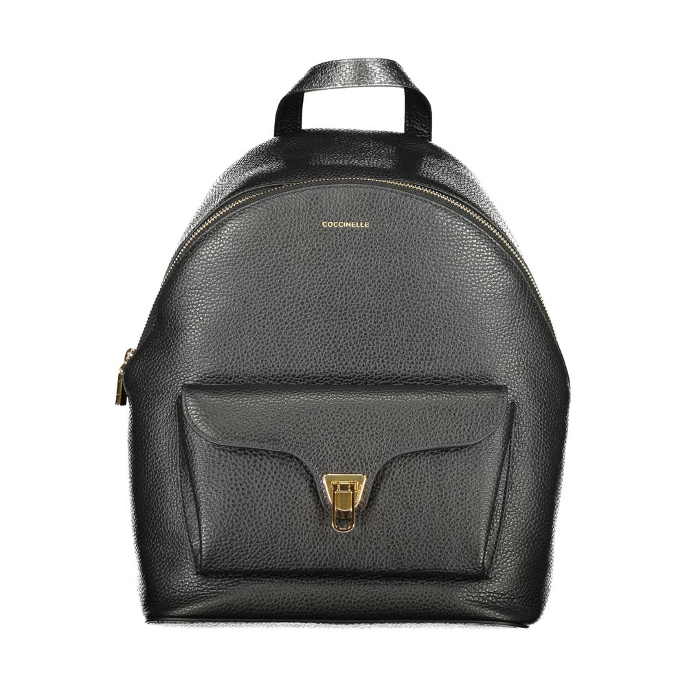 Sac à dos Coccinelle en cuir noir pour femme
