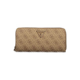 Portefeuille femme Guess Jeans beige en polyuréthane